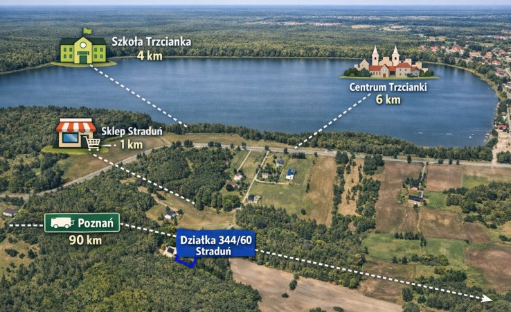 działka na sprzedaż - Trzcianka (gw), Straduń