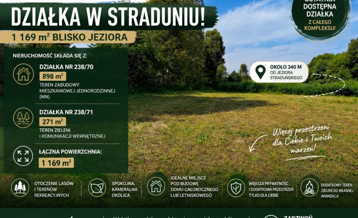 działka na sprzedaż - Trzcianka (gw), Straduń